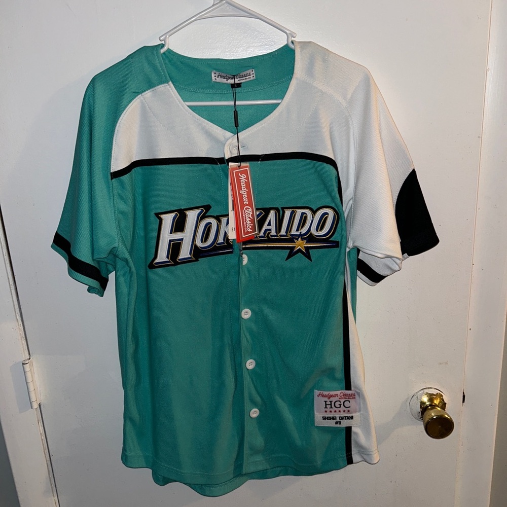 Green and White Hokkaido Baseball Jersey